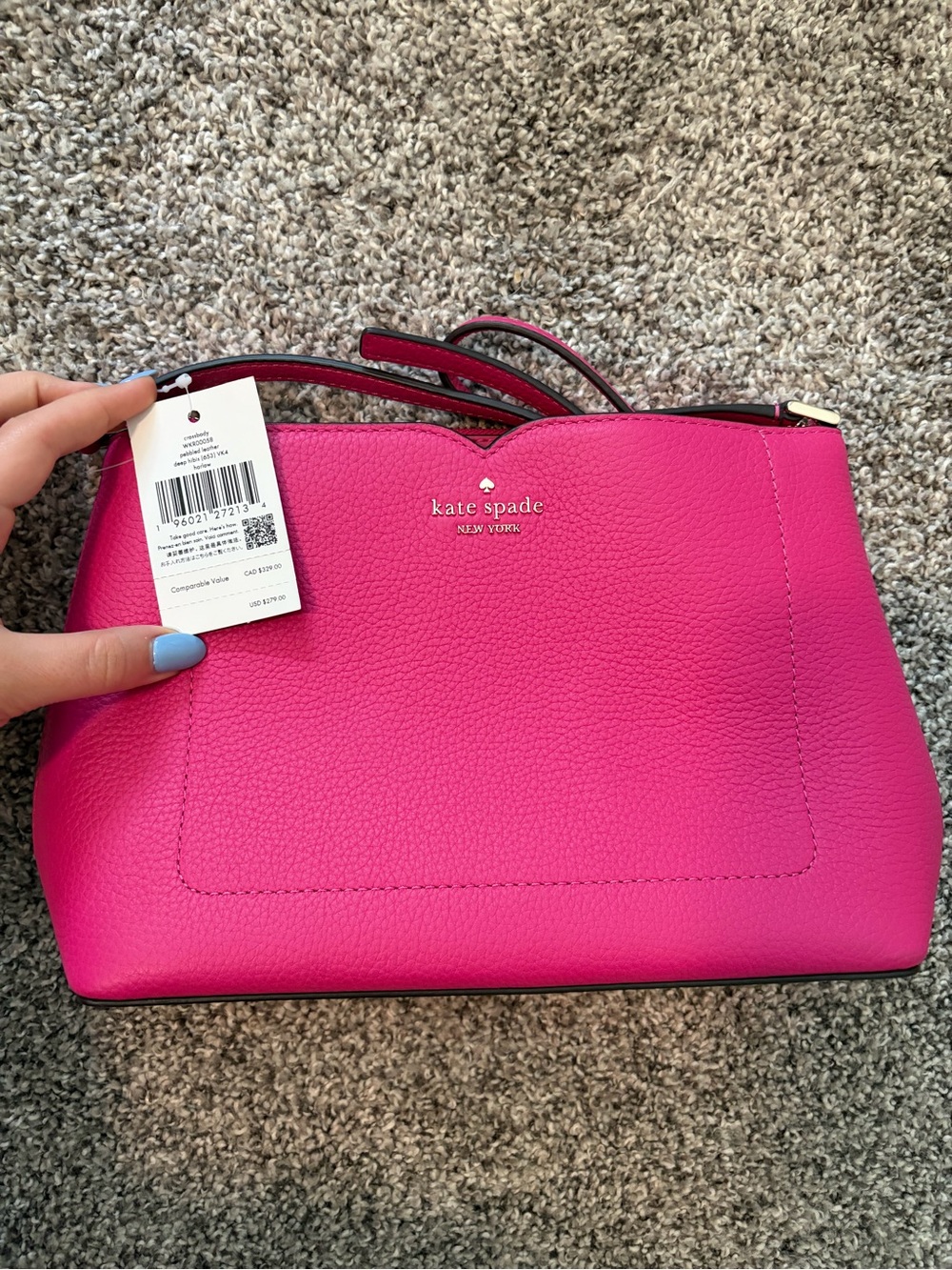 Kate Spade Hot Pink Pebbled Leather Satchel - Picture 2 of 6